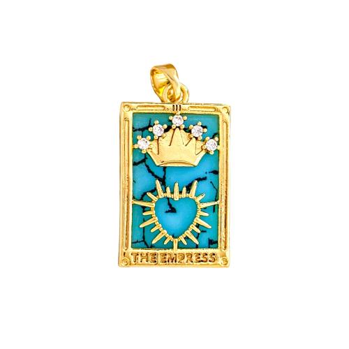 Befestigter Zirkonia Messing Anhänger, plattiert, DIY & verschiedene Stile für Wahl & Micro pave Zirkonia & Emaille, pendent size 14-15x24-27mm, verkauft von PC
