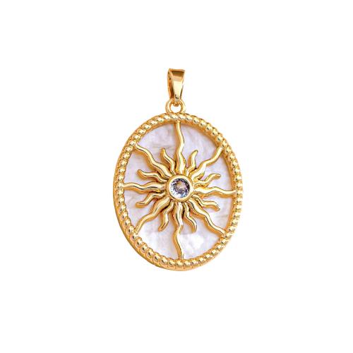 Befestigter Zirkonia Messing Anhänger, plattiert, DIY & verschiedene Stile für Wahl & Micro pave Zirkonia & Emaille, pendent size 19-21mm, verkauft von PC