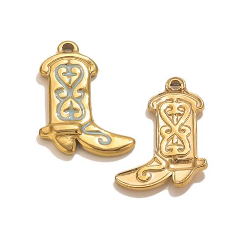Stainless Steel Pendants 304 Stainless Steel Shoes plated DIY & enamel Sold By PC