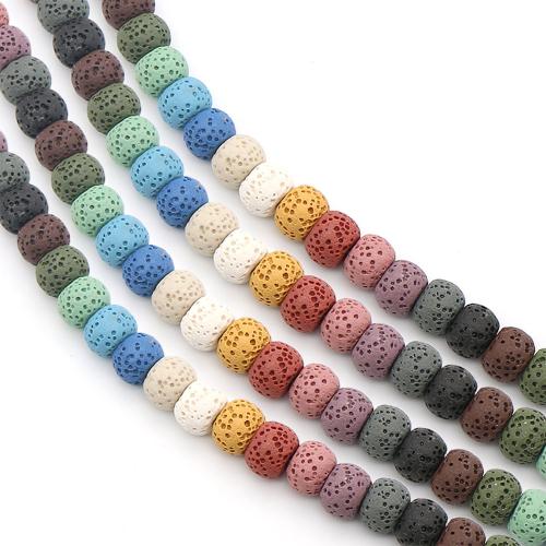 Prirodni Lava perle, Računaljka, obojena & možete DIY, više boja za izbor, 7x10mm, Prodano Per Približno 38 cm Strand