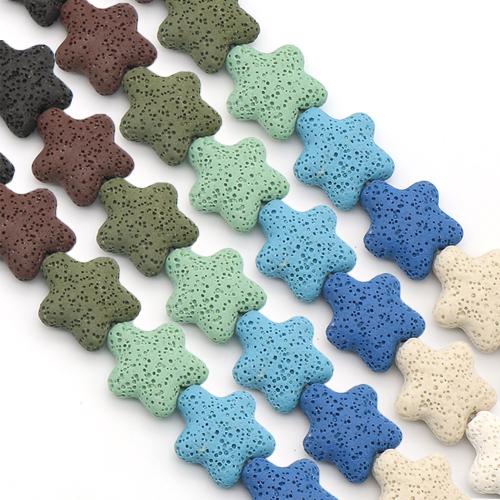 Prirodni Lava perle, Zvijezda, obojena & možete DIY, više boja za izbor, 20x21x8mm, Prodano Per Približno 38 cm Strand
