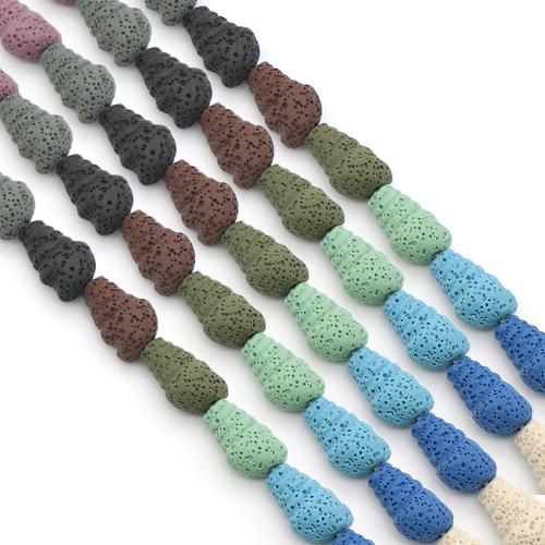 Prirodni Lava perle, Ljuštura, obojena & možete DIY, više boja za izbor, 12x18x10mm, Prodano Per Približno 38 cm Strand