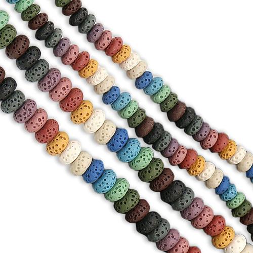 Prirodni Lava perle, Računaljka, obojena & možete DIY & različite veličine za izbor, više boja za izbor, Prodano Per Približno 38 cm Strand