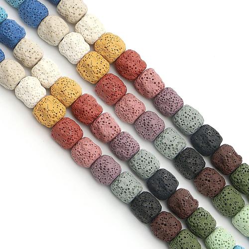 Prirodni Lava perle, Krug, obojena & možete DIY, više boja za izbor, 12mm, Prodano Per Približno 38 cm Strand