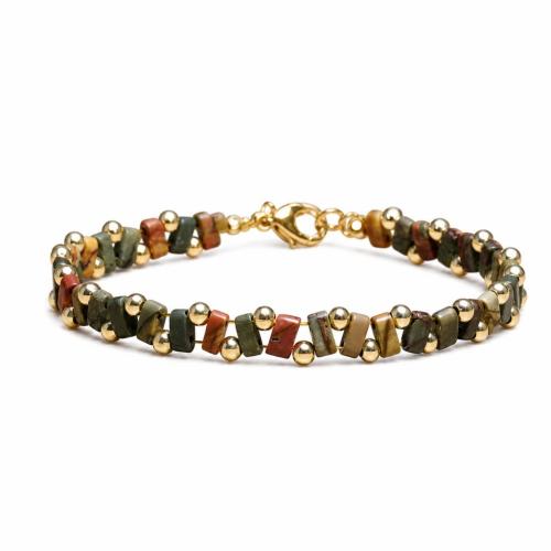 pierre gemme bracelet, avec TILA-Perles & alliage de zinc, fait à la main, différents matériaux pour le choix & unisexe, Longueur Environ 19 cm, Vendu par PC