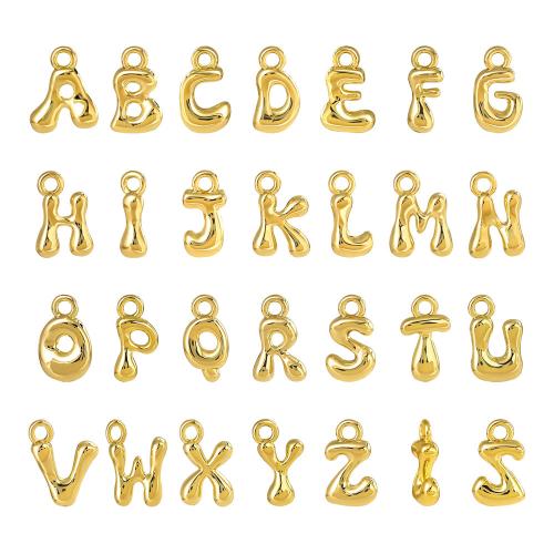 Zinek Abeceda Přívěsky, Abecední písmeno, barva pozlacený, DIY & různé styly pro výběr, 10x13mm, Prodáno By PC