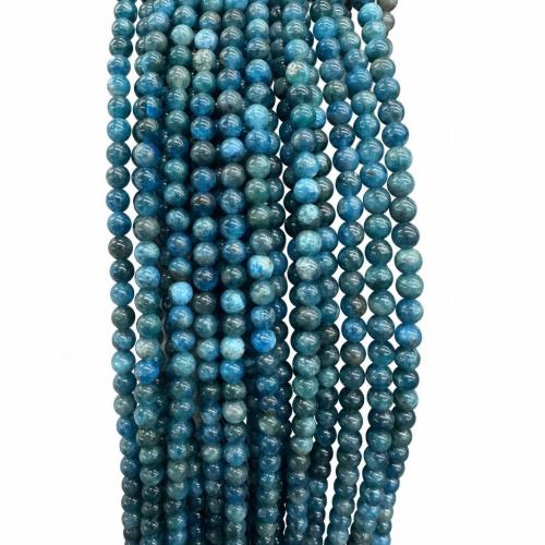 Koraliki z kameniem szlachetnym, Apatyty, Koło, DIY & różnej wielkości do wyboru, niebieski, sprzedawane na około 38 cm Strand