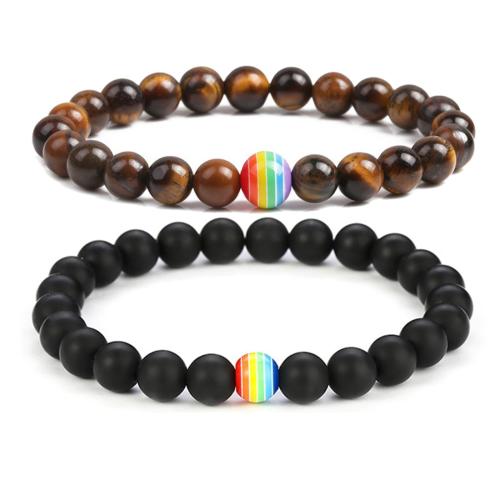 pietra preziosa Bracciale Set, with resina, Cerchio, fatto a mano, 2 pezzi & unisex, Lunghezza Appross. 7 pollice, Venduto da set