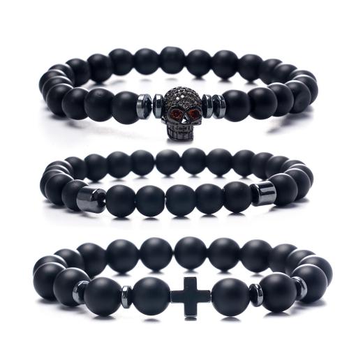 Pietra Abrazina Bracciale Set, with Coreano-Corea & lava & Ematite & turchese sintetico & ottone, fatto a mano, stili diversi per la scelta & Micro spianare cubic zirconia & per l'uomo, Venduto da set