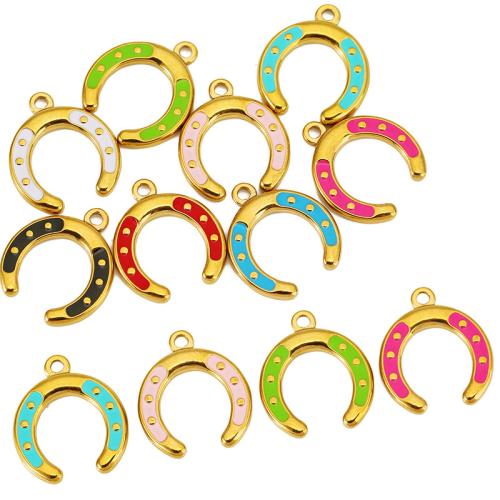 Roestvrij stalen sieraden Hangers, 304 roestvrij staal, Letter U, gold plated, DIY & glazuur, meer kleuren voor de keuze, 16x18.30mm, Verkocht door PC