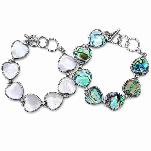 coquille bracelet, avec alliage de zinc, coeur, bijoux de mode & pour femme, plus de couleurs à choisir, Longueur Environ 21 cm, Vendu par PC
