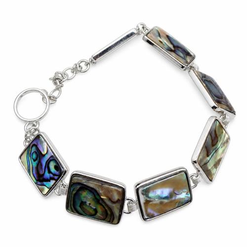coquille bracelet, avec alliage de zinc, rectangle, Placage, bijoux de mode & unisexe, plus de couleurs à choisir, Longueur Environ 21 cm, Vendu par PC