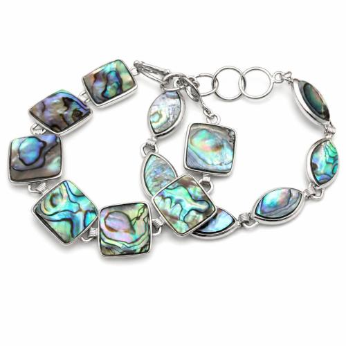 coquille d'ormeau bracelet, avec alliage de zinc, bijoux de mode & unisexe & styles différents pour le choix, Longueur Environ 21 cm, Vendu par PC