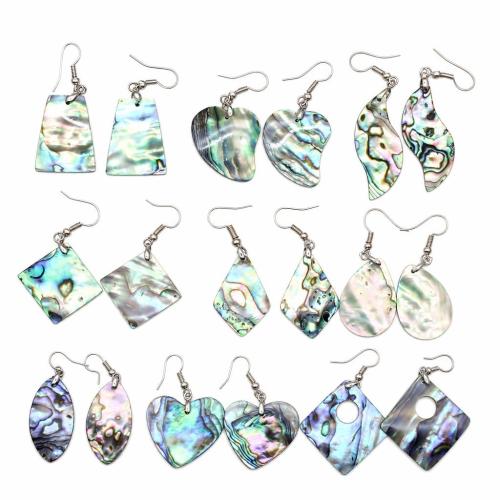 Nácar de Abulón Pendientes con Colgantes, Joyería & diferentes estilos para la opción & para mujer, Vendido por Par