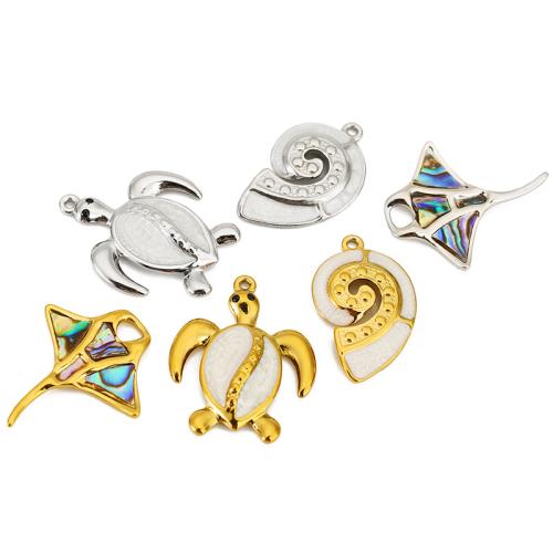 Cruach dhosmálta pendants Ainmhithe, 304 Cruach dhosmálta, le Shell, dearadh farraige & DIY & stíleanna éagsúla do rogha, Díolta De réir PC