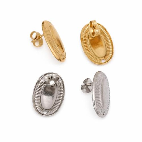 Ruostumaton teräs korvakoru Post, 304 Stainless Steel, Flat Oval, päällystetty, tee-se-itse, enemmän värejä valinta, 13x19mm, 100PC/laukku, Myymät laukku