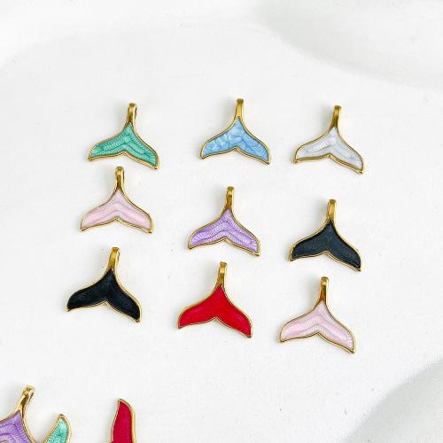 Stainless Steel Pendants Mermaid tail plated DIY & enamel Sold By Bag