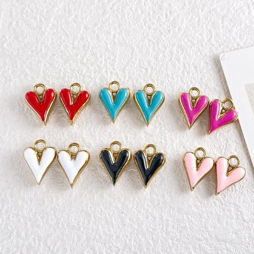ステンレス鋼のハートペンダント, ステンレス, ハート形, メッキ, DIY & エナメル, 無色, 11x16mm, 10パソコン/バッグ, 売り手 バッグ
