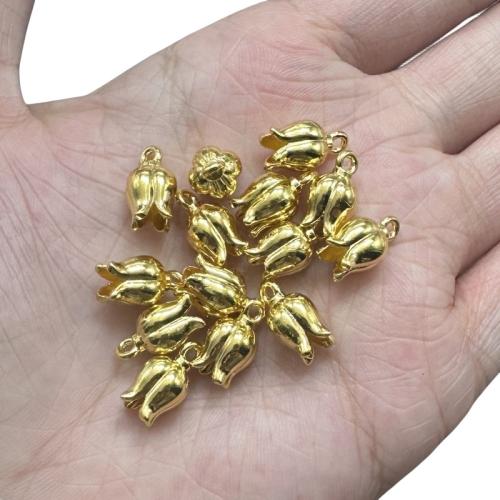سبائك الزنك زهرة المعلقات, توليب, مطلي, ديي, المزيد من الألوان للاختيار, 7x13mm, 15أجهزة الكمبيوتر/حقيبة, تباع بواسطة حقيبة