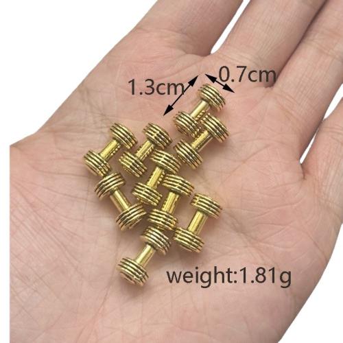 Perles intercalaires en alliage de zinc, haltère, Placage, DIY, plus de couleurs à choisir, 200PC/sac, Vendu par sac