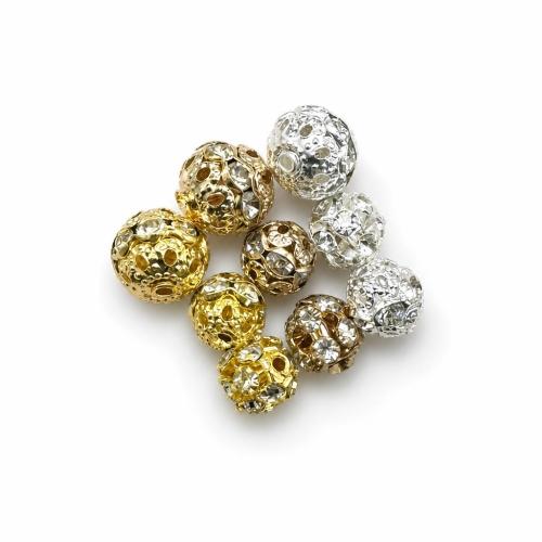 Brass távtartó gyöngyök, Sárgaréz, Kerek, galvanizált, DIY & strasszos, több színt a választás, 20PC-k/Bag, Által értékesített Bag