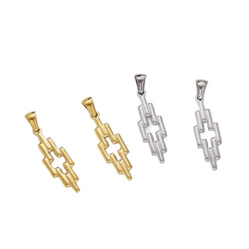 Stainless Steel Cross Pendants 304 Stainless Steel Geometrical Pattern plated DIY & hollow Sold By Bag