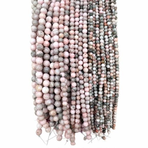 Dragi kamen perle Nakit, Zebra Jasper, Krug, možete DIY & različite veličine za izbor, roze, Prodano Per Približno 38 cm Strand