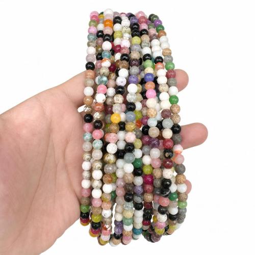 Perles agates, agate feu, Rond, DIY & facettes, plus de couleurs à choisir, 6mm, Vendu par Environ 38 cm brin