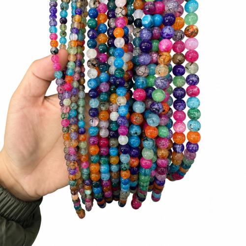 Perles agate veines de dragon naturelles, Rond, DIY & normes différentes pour le choix, plus de couleurs à choisir, Vendu par Environ 38 cm brin