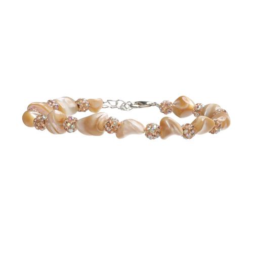 Schelp Armband, met Zinc Alloy, met 5cm extender keten, Onregelmatige, handgemaakt, uniseks & met strass, meer kleuren voor de keuze, Lengte Ca 17 cm, Verkocht door PC