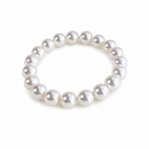 CRYSTALLIZED™ Crystal Pearl Armband, Rund, olika storlek för val & för kvinna, vit, Längd Ca 7 inch, Säljs av PC