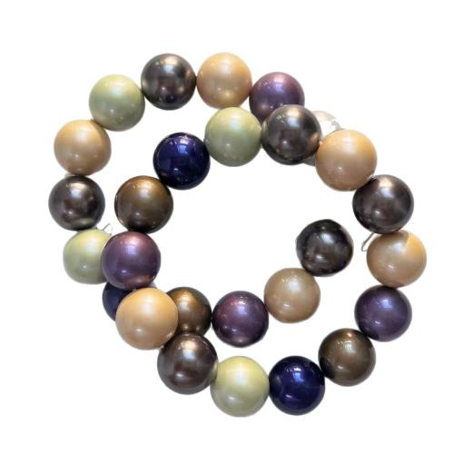 Shell Pearl Apyrankė, Turas, Vintage & moters, mišrios spalvos, 14mm, Ilgis Apytiksliai 7 Inch, Pardavė PC
