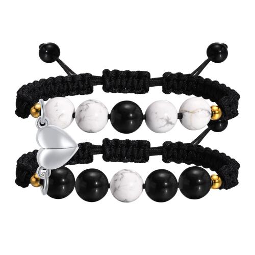 Abrazine Stone Bracelet Set with Howlite & 304 Stainless Steel Unisex & with magnetic & enamel Sold By Set
