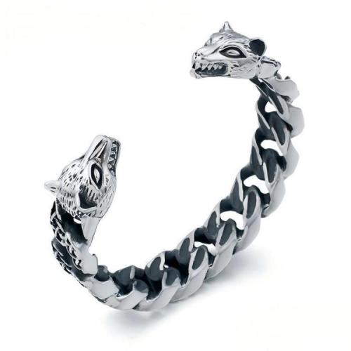 Titanium Steel Σφαλιάρα Bangle, Λύκος, Vintage & για τον άνθρωπο, Sold Με PC