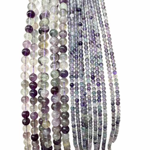 Natural Fluorite Beads Purple Fluorite Round DIY Sold Per Approx 38 cm Strand