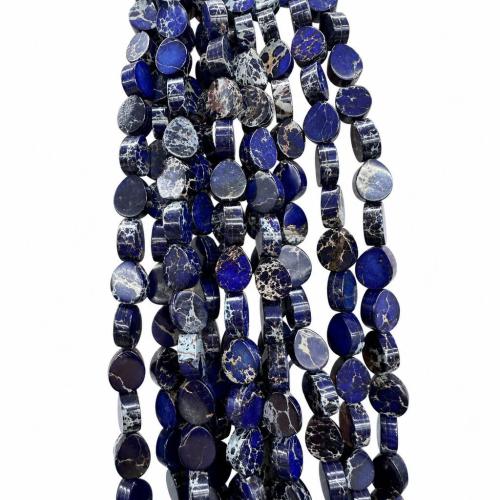 Gemstone Jewelry Beads Impression Jasper Flat Round DIY Sold Per Approx 38 cm Strand