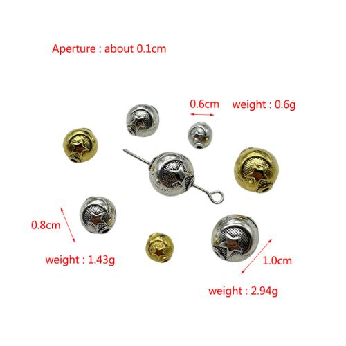 Perles intercalaires en alliage de zinc, Rond, Placage, DIY, plus de couleurs à choisir, 500sol/sac, Vendu par sac
