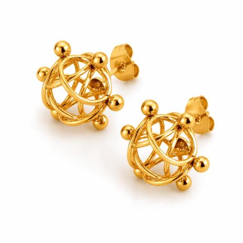 304 Stainless Steel Stud Earring gold color plated fashion jewelry & for woman & hollow Sold By Pair