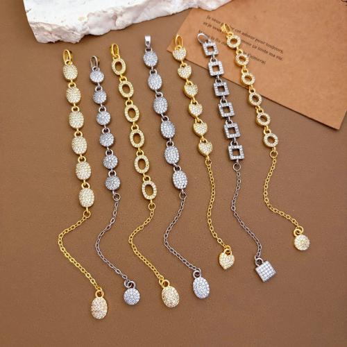 Ciúbach Zirconia siogairlín Micrimhilseogra réiteodh Prás, plátáilte, DIY & stíleanna éagsúla do rogha & micrea réiteach zirconia ciúbach, pendent size 6x(98-115)mm, Díolta De réir PC