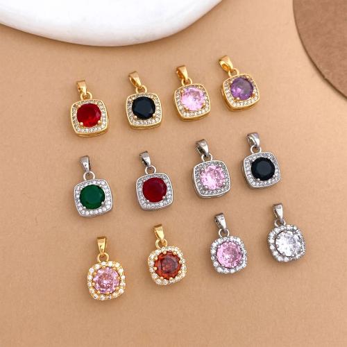 Cúbicos Circonia Colgante Latón Micro pavimenta, metal, chapado, Bricolaje & diferentes estilos para la opción & micro arcilla de zirconia cúbica, pendent size 10-13mm, Vendido por UD
