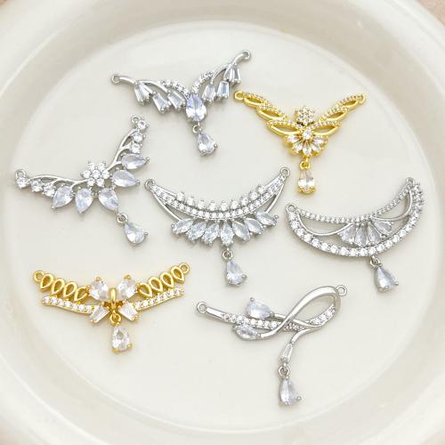 Cirkónia mikro Pave Sárgaréz Medál, galvanizált, DIY & különböző stílusokat a választás & mikro egyengetni cirkónia, pendant size 35-37mm, Által értékesített PC