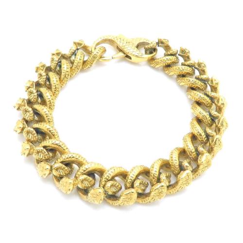 Titanium Steel Bracelet Snake plated vintage & embossed & for man Sold By PC
