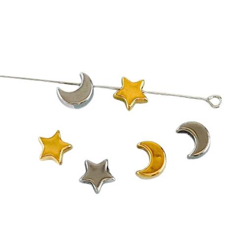 Stainless Steel Spacer Beads 304 Stainless Steel Moon and Star plated DIY Sold By PC
