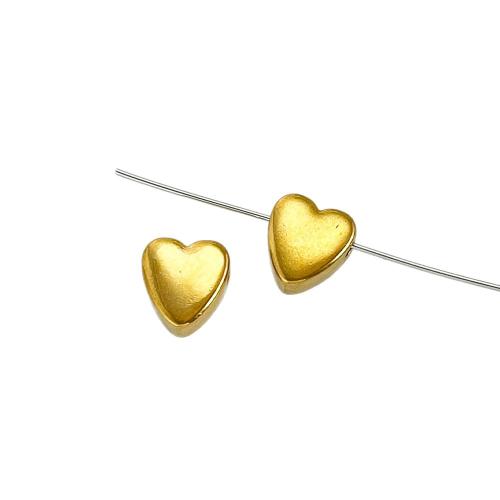 Stainless Steel Spacer Beads 304 Stainless Steel Heart plated Transverse holes & DIY & smooth Sold By PC