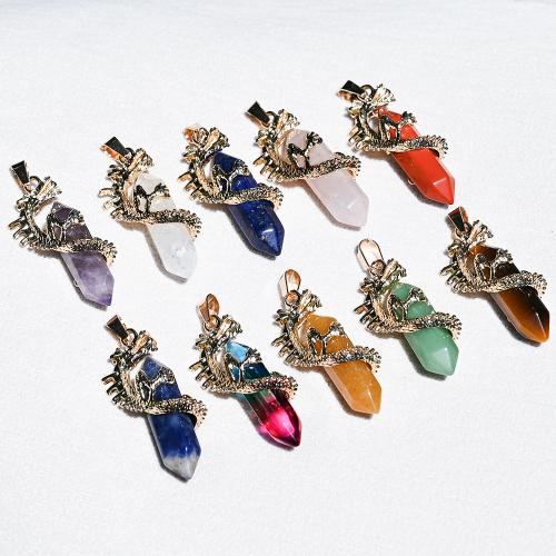 Bijoux Pendentifs en pierres gemmes, pierre gemme, avec alliage de zinc, Motif géométrique, DIY & différents matériaux pour le choix, 41x16x16mm, Vendu par PC