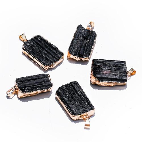 Pendants Gemstone Jewelry, Schorl, DIY, width 20-25mm, length 30-35mm,thickness 5-10mm, Díolta De réir PC