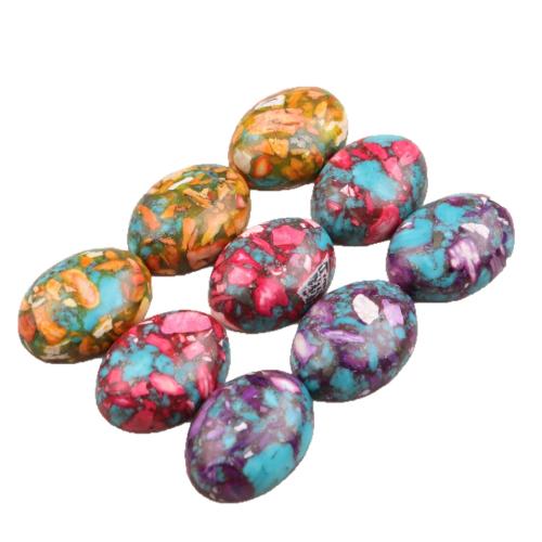 Edelstein Cabochons, Impression Jaspis, flachoval, poliert, DIY, keine, 18x25mm, verkauft von PC