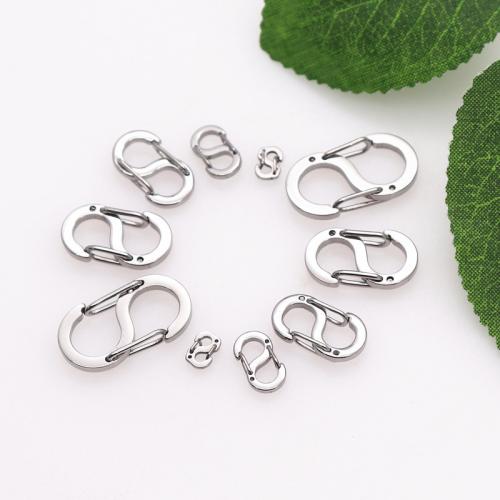 Stainless Steel Ékszer Kapcsos, 304 rozsdamentes acél, csiszolt, különböző méretű a választás, az eredeti szín, 10PC-k/Bag, Által értékesített Bag
