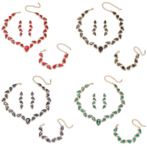 cristallo set di gioielli fashion, with lega in zinco, placcato, stili diversi per la scelta & per la donna, Venduto da set