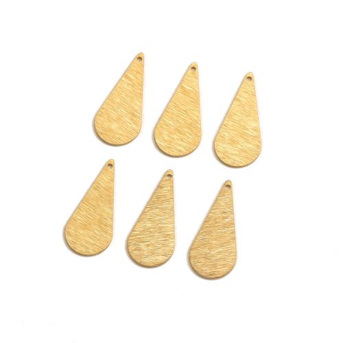 Brass Nakit Privjesci, Mesing, Suza, možete DIY & brušenog, izvorna boja, 12x26.90mm, Prodano By PC
